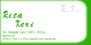 rita keri business card